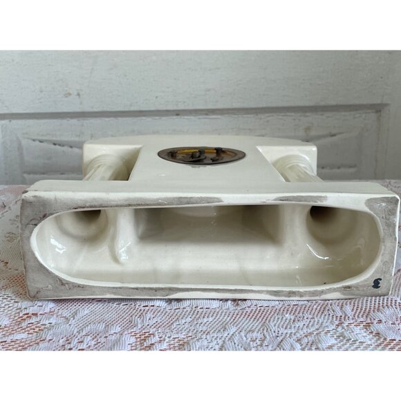 Antique German Mechanical Mantle Clock Pillars Hand Painted Porcelain Not Workin - Picture 7 of 15